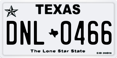 TX license plate DNL0466