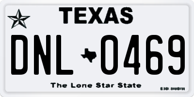 TX license plate DNL0469
