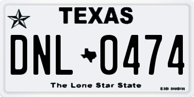 TX license plate DNL0474