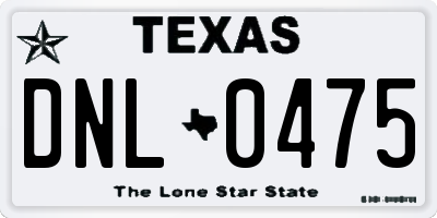 TX license plate DNL0475