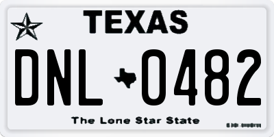 TX license plate DNL0482