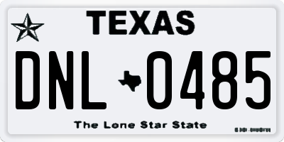 TX license plate DNL0485