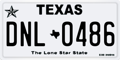 TX license plate DNL0486