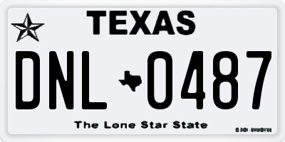 TX license plate DNL0487