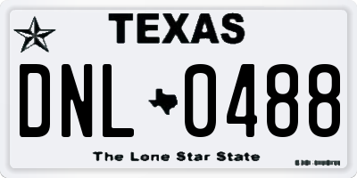 TX license plate DNL0488