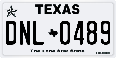 TX license plate DNL0489