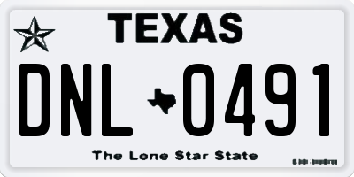 TX license plate DNL0491