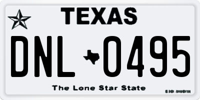 TX license plate DNL0495