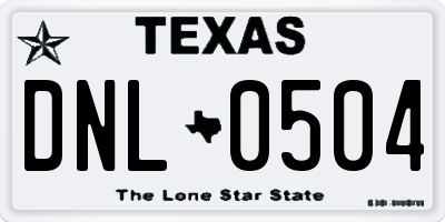 TX license plate DNL0504