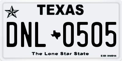 TX license plate DNL0505