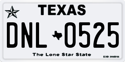 TX license plate DNL0525
