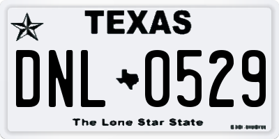 TX license plate DNL0529