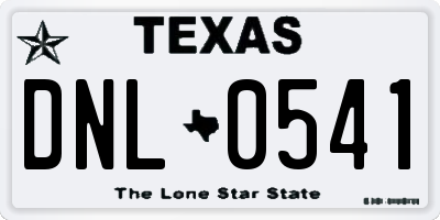 TX license plate DNL0541
