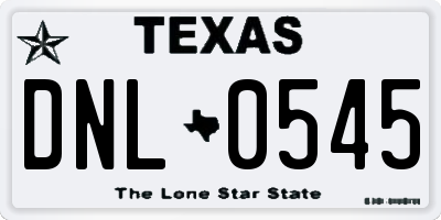 TX license plate DNL0545