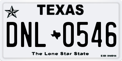TX license plate DNL0546