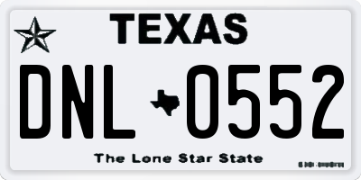 TX license plate DNL0552