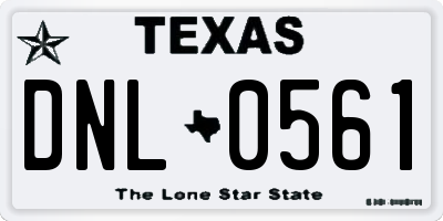 TX license plate DNL0561