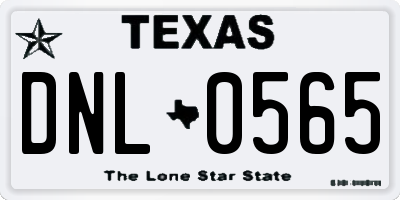 TX license plate DNL0565