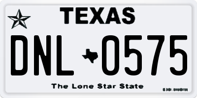TX license plate DNL0575