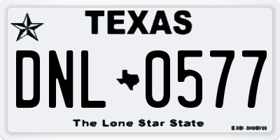 TX license plate DNL0577