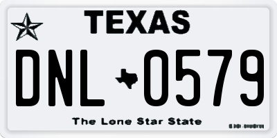 TX license plate DNL0579