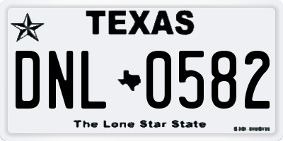 TX license plate DNL0582