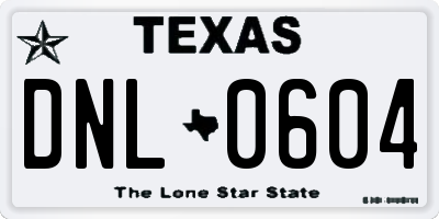 TX license plate DNL0604