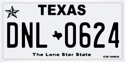 TX license plate DNL0624