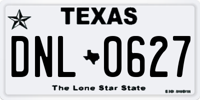 TX license plate DNL0627