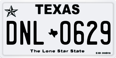 TX license plate DNL0629