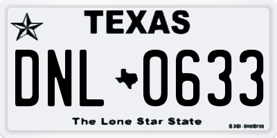 TX license plate DNL0633
