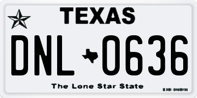 TX license plate DNL0636