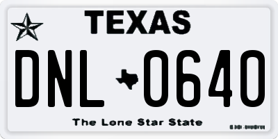 TX license plate DNL0640
