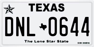 TX license plate DNL0644