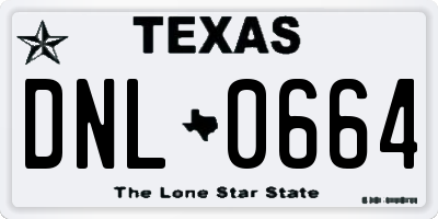 TX license plate DNL0664