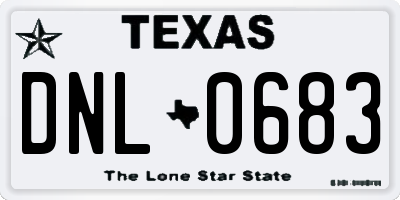 TX license plate DNL0683