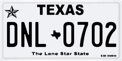 TX license plate DNL0702