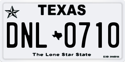 TX license plate DNL0710