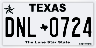 TX license plate DNL0724