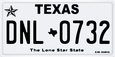 TX license plate DNL0732