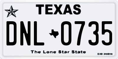 TX license plate DNL0735