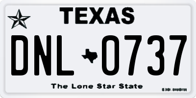 TX license plate DNL0737