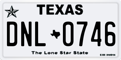 TX license plate DNL0746