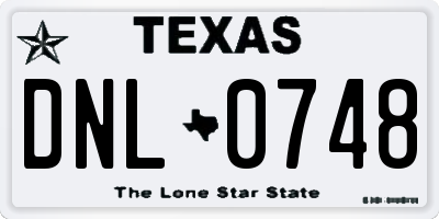 TX license plate DNL0748