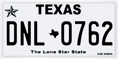 TX license plate DNL0762