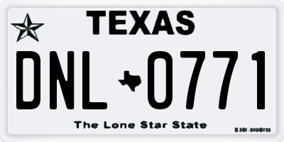 TX license plate DNL0771