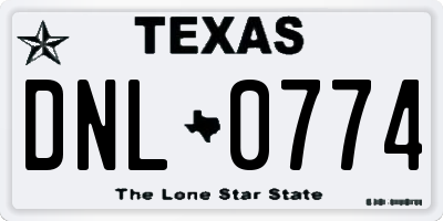 TX license plate DNL0774