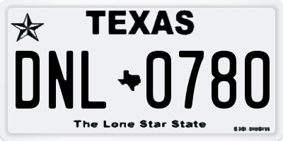 TX license plate DNL0780