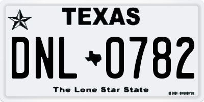 TX license plate DNL0782