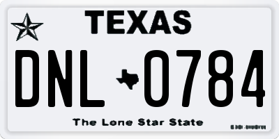 TX license plate DNL0784
